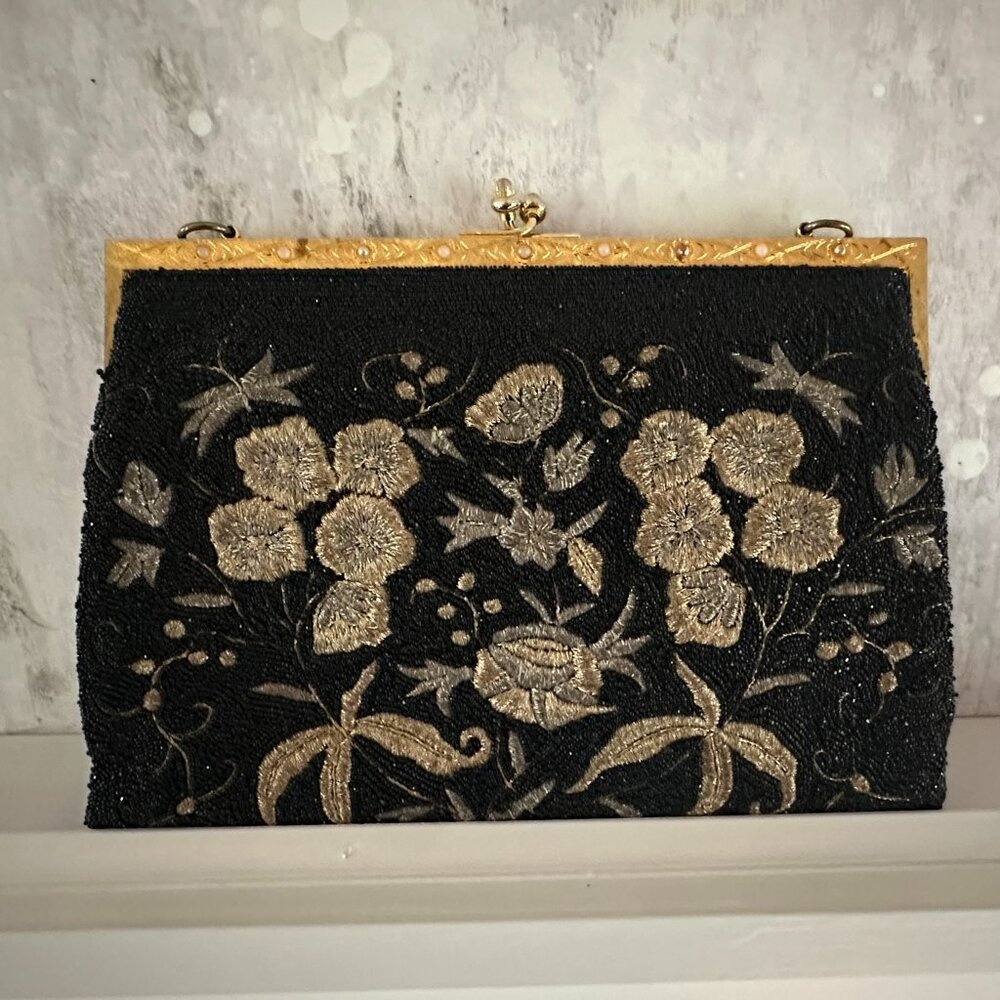 🧡 Stunning 1940s Leu Locati Beaded Evening Bag - Prestigious Milanese Atelier✨